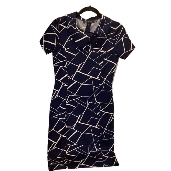 Homeyee Women's Geometric Print Fitted‎ Career Casual Pencil Dress - Size M - Picture 9 of 13